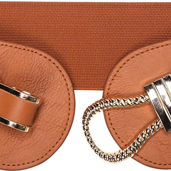 Wide Elastic Vintage Cinch Buckle Retro Belt main image 6
